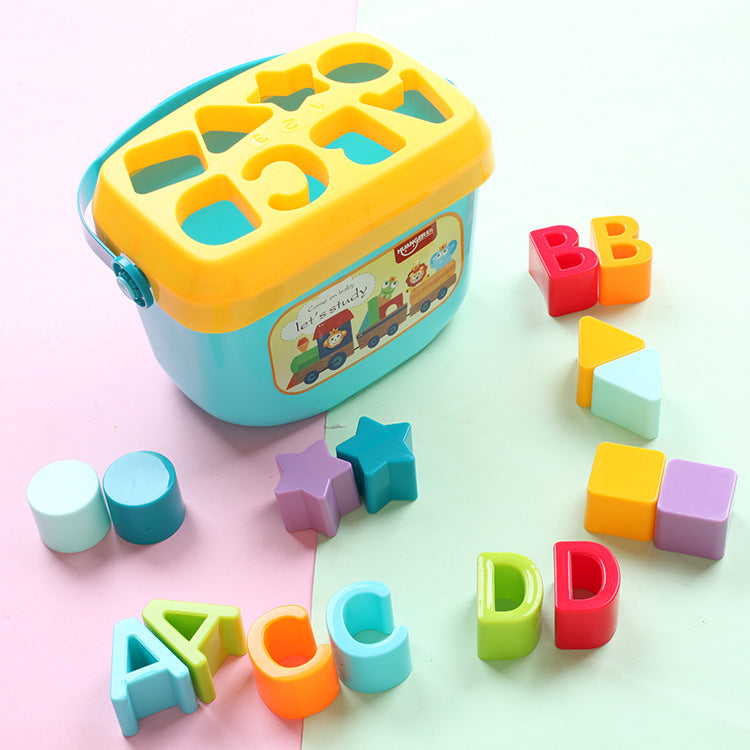 Cajita con bloques y letras para encastre