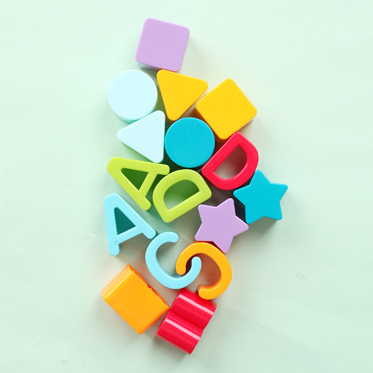 Cajita con bloques y letras para encastre