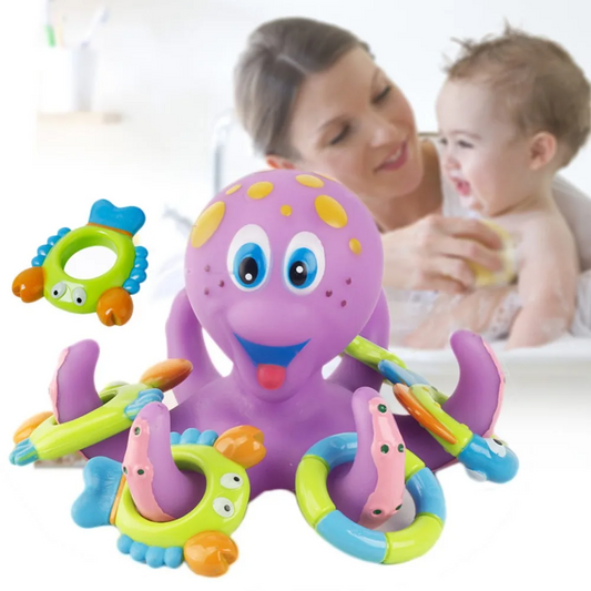 Pulpo flotante interactivo para el baño