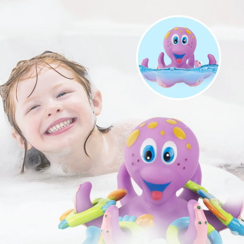 Pulpo flotante interactivo para el baño