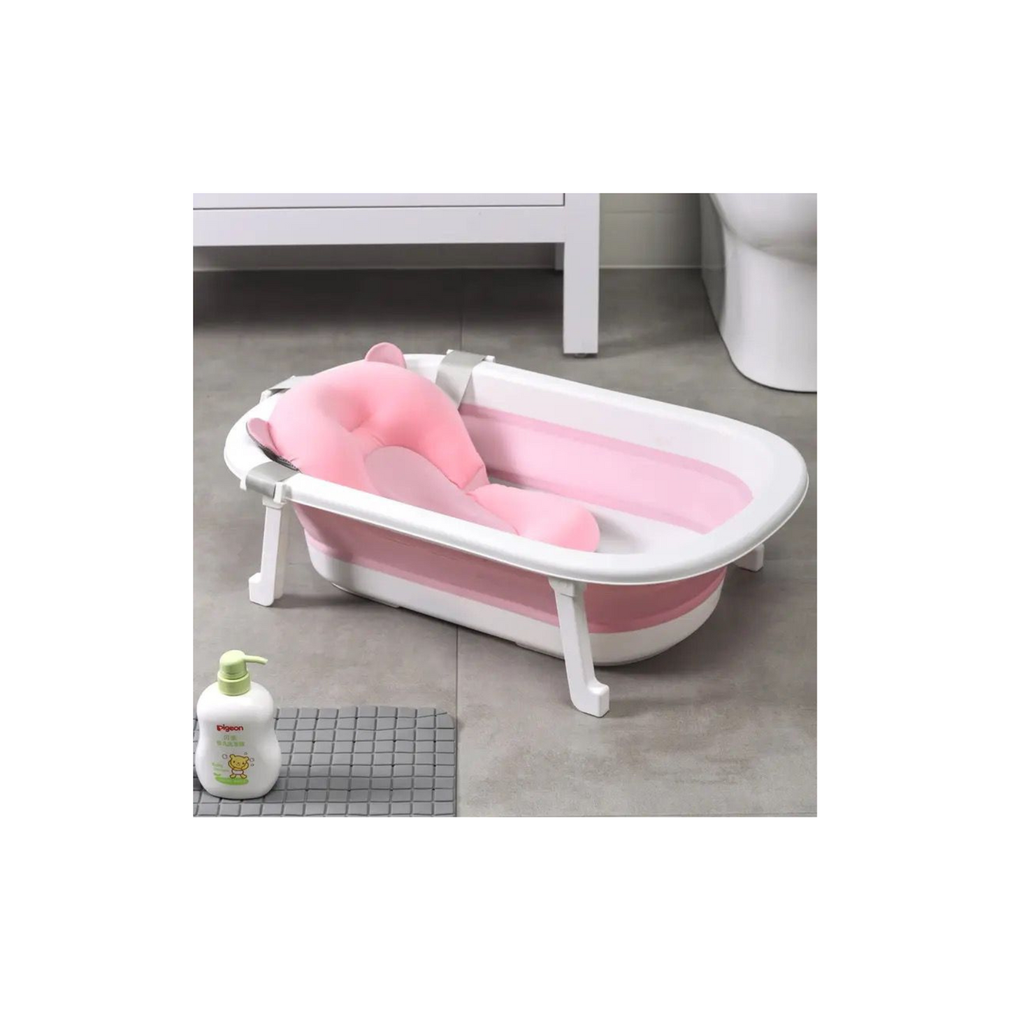 Bañito plegable 82x50x23cm rosa/verde agua