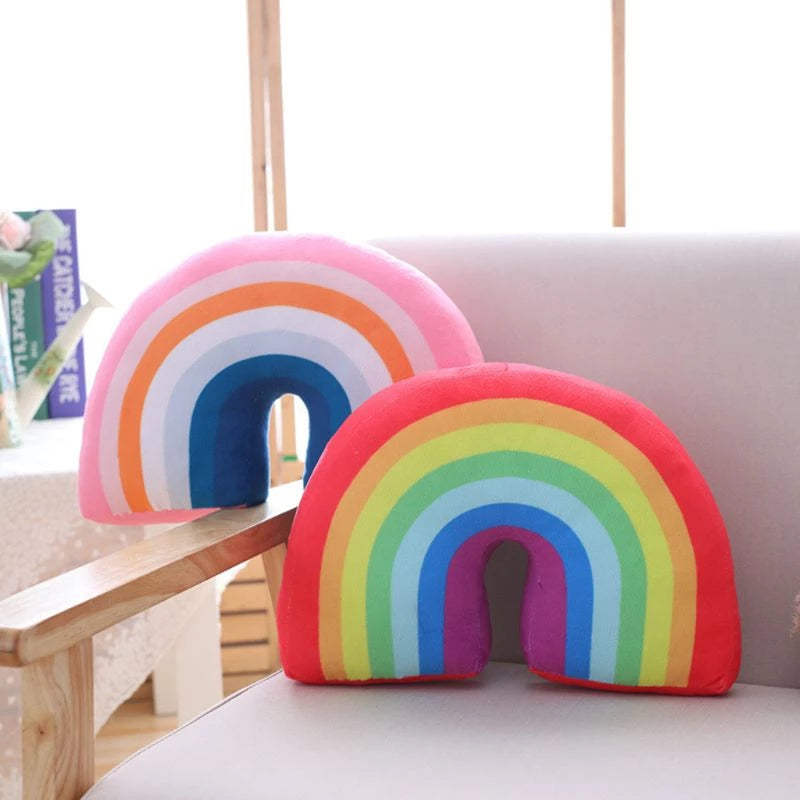 Almohada pequeña de acento arco iris, almohada decorativa tamaño
