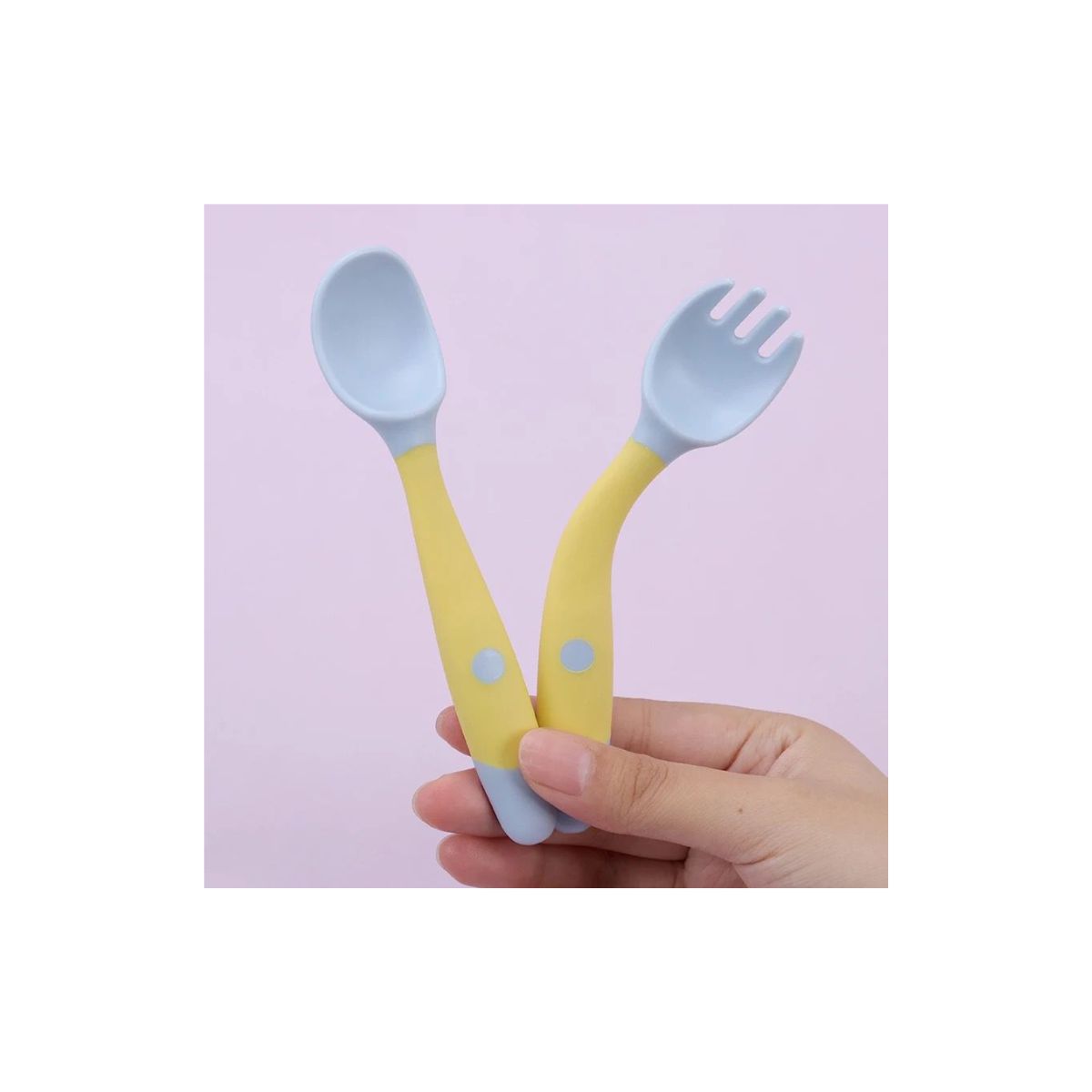 Set cuchara y tenedor flexibles con estuche