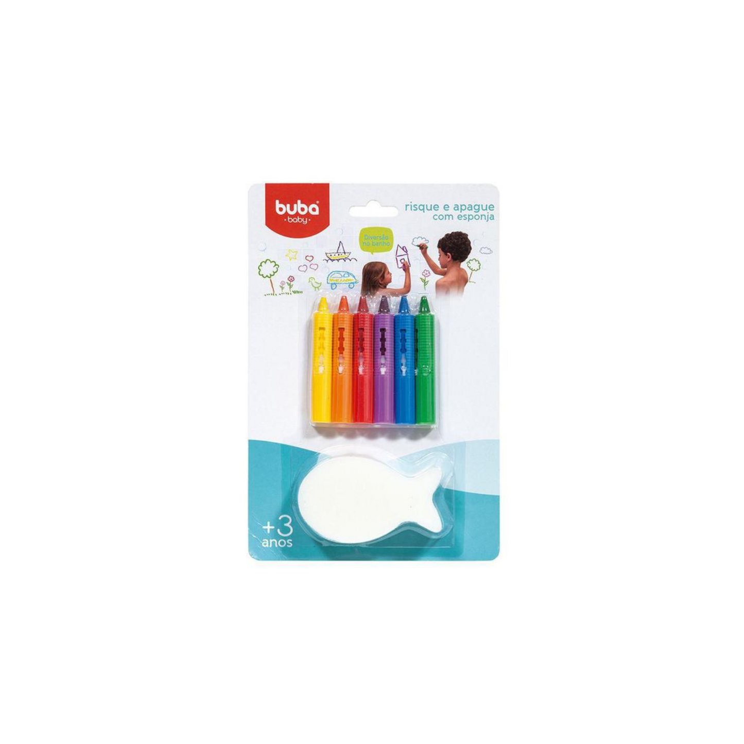 Set crayolas para baño con esponja BUBA