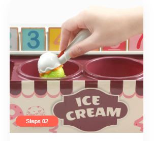 Juego didáctico de helados para aprendizaje de colores